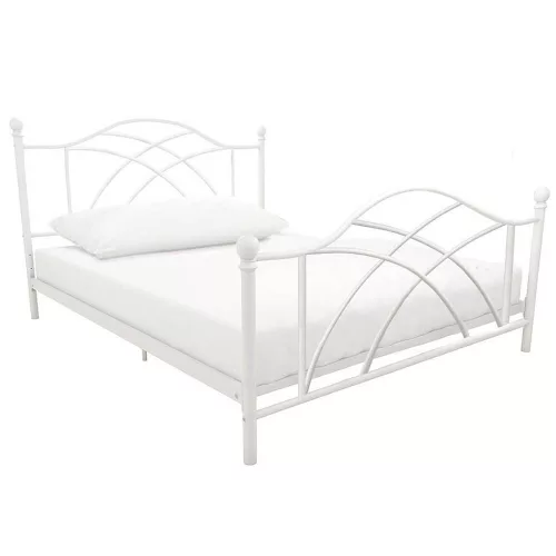 Lotti fém ágykeret ajándék ágyráccsal, több méretben és színben-Fehér 90x200 cm