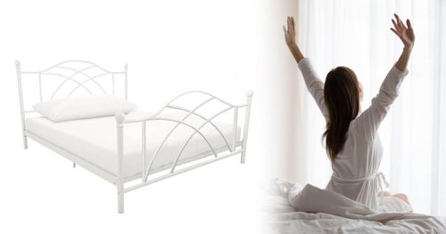 Lotti fém ágykeret ajándék ágyráccsal, több méretben és színben-Fehér 90x200 cm