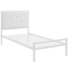   Hanna fém ágykeret ajándék ágyráccsal, több méretben és színben-Fehér 90x200 cm-es-fehér