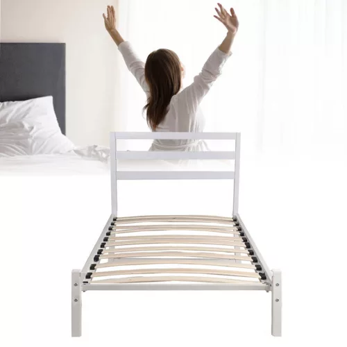 Bella fém ágykeret ajándék ágyráccsal, több méretben és színben-Fehér 90x200 cm-es-fehér