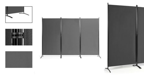 Mobil térelválasztó 260x180cm, szürke