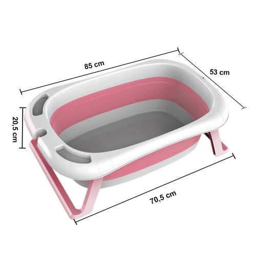 Összecsukható babakád hálóval, 2 színben-rózsaszín
