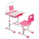 Állítható magasságú, többfunkciós, gyerek íróasztal-rózsaszín