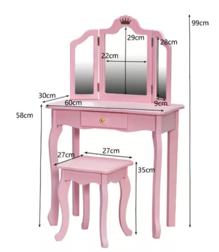 Gyermek fésülködő asztal
