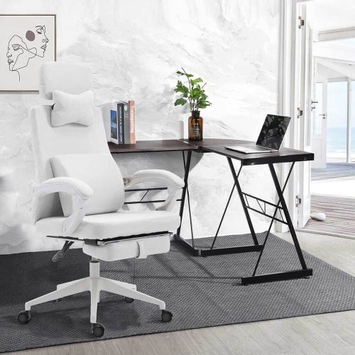 Fejtámlás irodai forgószék - több színben-fehér