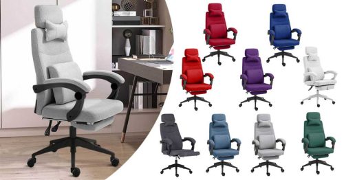 Fejtámlás irodai forgószék - több színben-fehér