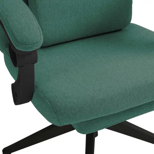 Fejtámlás, lábtartós irodai forgószék zöld
