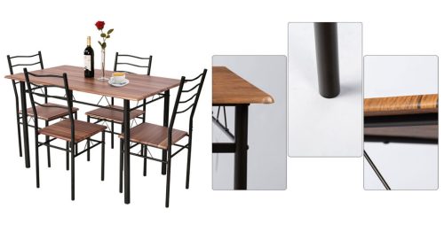 Fémvázas étkezőasztal 4 székkel