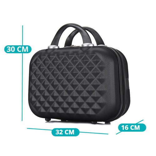 Utazóbőrönd szett kozmetikai táskával, több színben-fekete