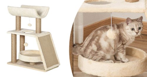 Macska mászóka, bézs