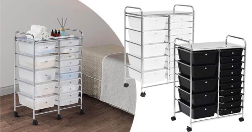 Gurulós tárolókocsi 15 fiókos, több színben-fehér