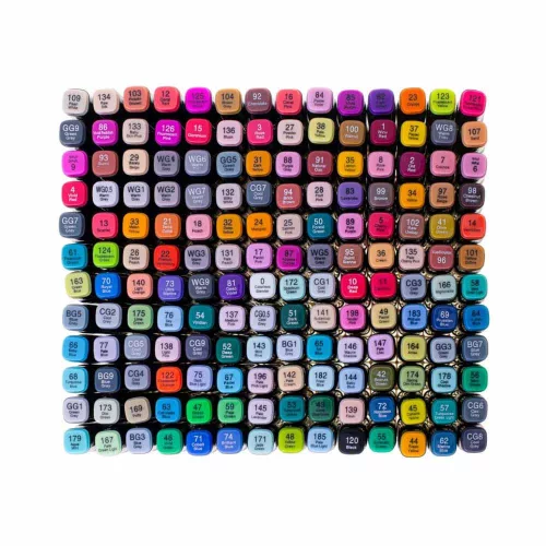 168 db-os kétvégű marker készlet ajándék kézitáskában