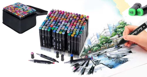 168 db-os kétvégű marker készlet ajándék kézitáskában