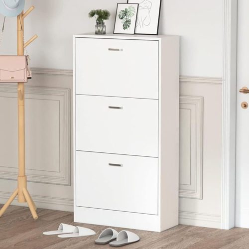 Cipős szekrény 3 részes, fehér színben