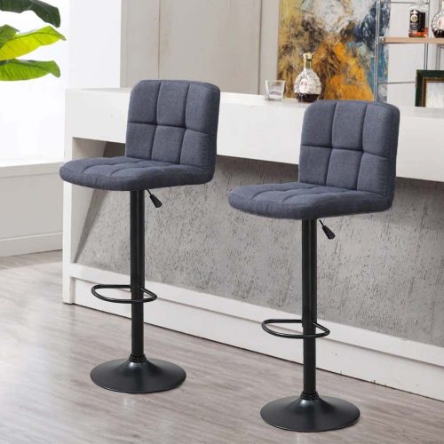 Szövet borítású bárszék 2db, sötétszürke