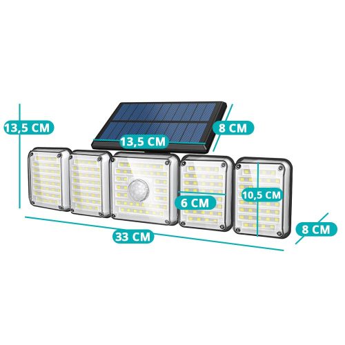 5 paneles forgatható 300LED-es szolár lámpa