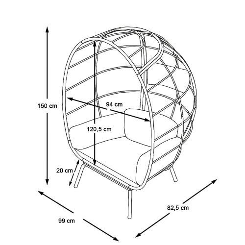 Fonott fotel párnával