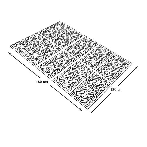 Kültéri szőnyeg, 2 oldalas, 180 x 120 cm, szürke