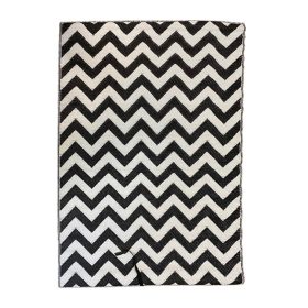 Kültéri szőnyeg, 2 oldalas, 180 x 120 cm,fekete-fehér