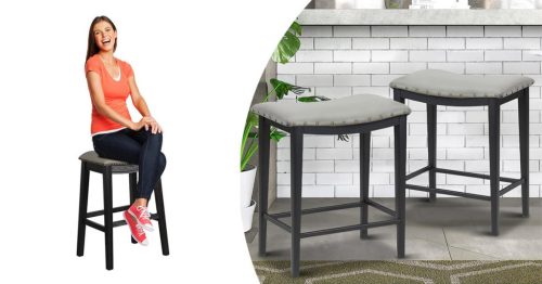 Kárpitozott bárszék 2db, szürke