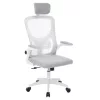 Ergonomikus irodai szék deréktámasszal, fejtámlával, szürke
