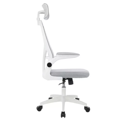 Ergonomikus irodai szék deréktámasszal, fejtámlával, szürke