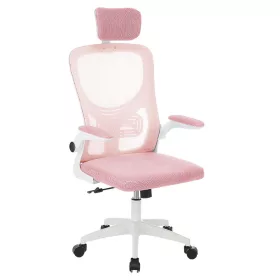   Ergonomikus irodai szék deréktámasszal, fejtámlával, rózsaszín
