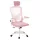 Ergonomikus irodai szék deréktámasszal, fejtámlával, rózsaszín