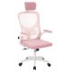 Ergonomikus irodai szék deréktámasszal, fejtámlával, rózsaszín