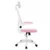Ergonomikus irodai szék deréktámasszal, fejtámlával, rózsaszín