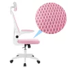 Ergonomikus irodai szék deréktámasszal, fejtámlával, rózsaszín