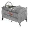 Utazóágy pelenkázó lappal és játékhíddal, szürke