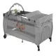 Utazóágy pelenkázó lappal és játékhíddal, szürke