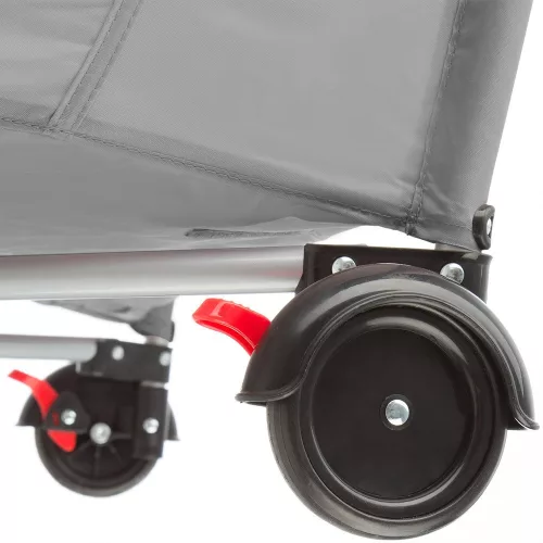 Utazóágy pelenkázó lappal és játékhíddal, szürke