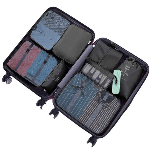 Bőröndrendszerező szett 8 darabos, fekete