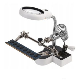   Paneltartó (harmadik kéz) LED-es nagyítóval, 2 db csipesszel, pákatartóval