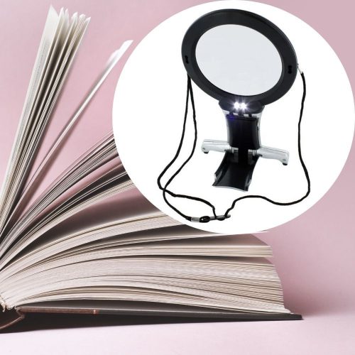 Nyakbaakasztható nagyító 2 LED-del, hidegfehér