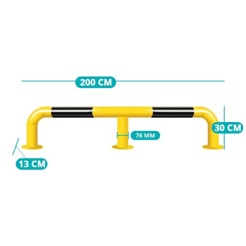 Védőkorlát, 200x30 cm