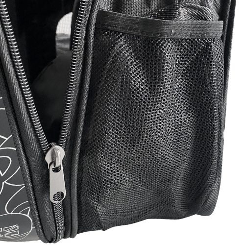 Kisállathordozó hátizsák, fekete macis