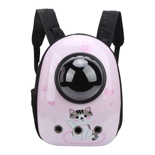 Kisállathordozó hátizsák, rózsaszín cicás