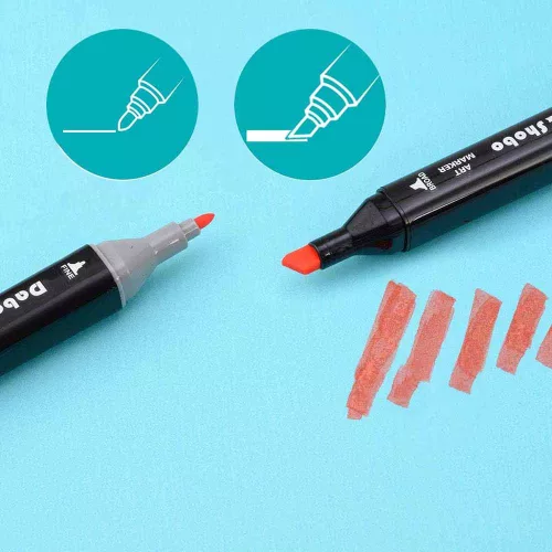 Kétvégű alkoholos marker készlet fadobozban, 176 db