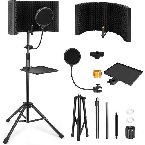 Mikrofon tartó állvány, zajszűrővel