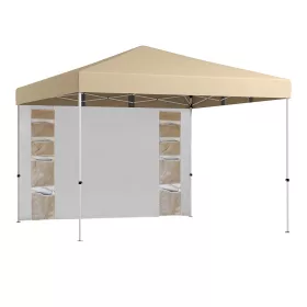 Pavilon hátfallal, zsebekkel 3x3x2,8 m, bézs
