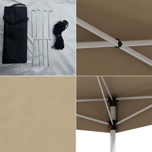 Pavilon hátfallal, zsebekkel 3x3x2,8 m, bézs