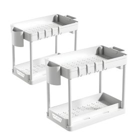 Konyhai rendszerező állvány, 2db, fehér