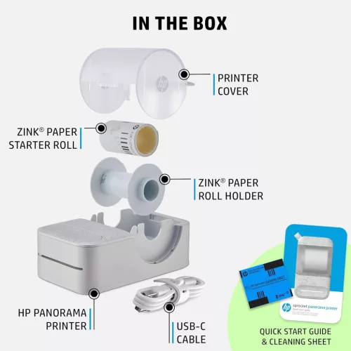 HP Sprocket Panorama intant mobilnyomtató, színes címkenyomtató, Zink zero technológia