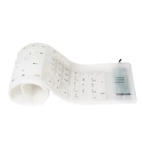   Logilink Billentyűzet rugalmas vízálló USB + PS/2, fehér (ID0018A)