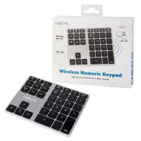   LogiLink Bluetooth numerikus billentyűzet nyíl- és funkciógombokkal szürke-fekete (ID0187)