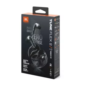   JBL Tune Flex 2 Ghost Edition TWS vezeték nélküli Bluetooth fülhallgató, áttetsző fekete EU