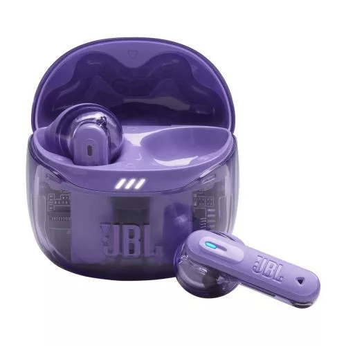 JBL Tune Flex 2 Ghost Edition TWS vezeték nélküli Bluetooth fülhallgató, áttetsző lila EU
